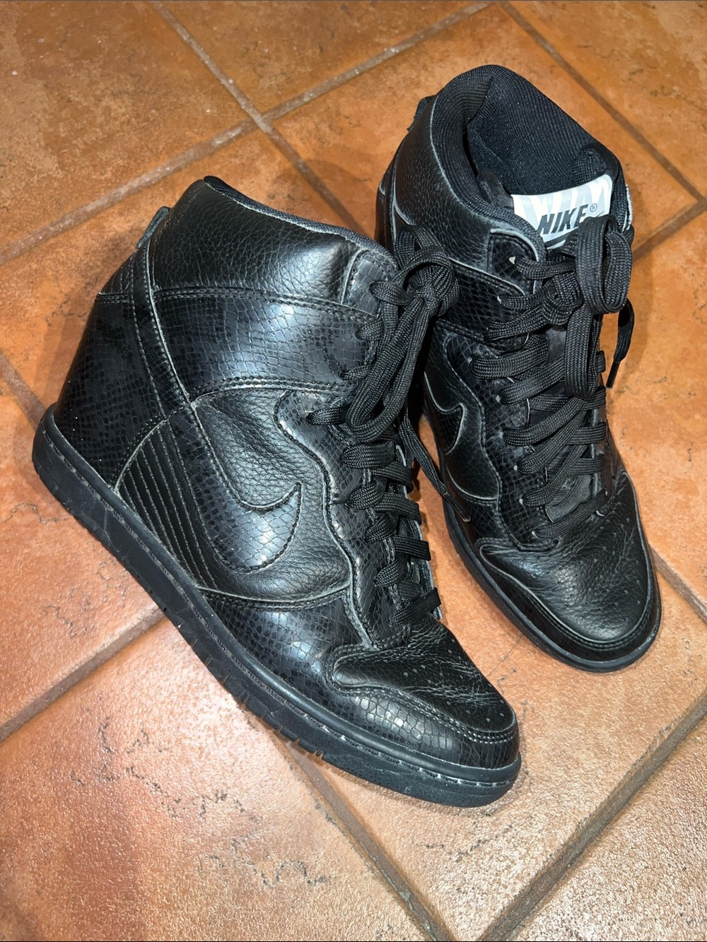 Nike Black Textured High-Top Sneakers